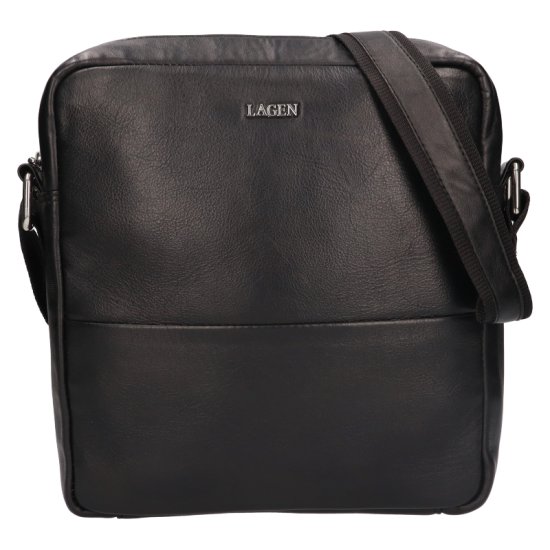 Pánská kožená taška přes rameno 292-4P-500-1 černá