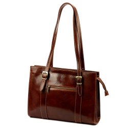 Dámská kožená kabelka Glorie zip hnědá