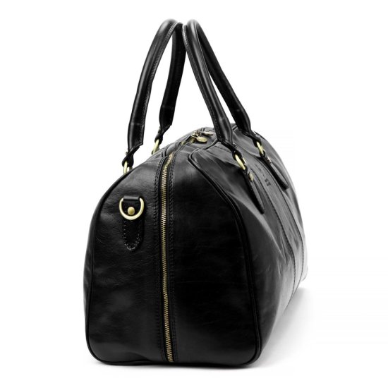 Kožená cestovní taška Gabriel černá - boční pohled