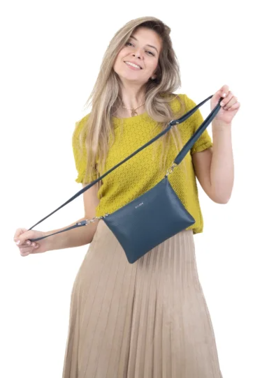 Dámská kožená taška přes rameno SG-A26B tmavě modrá 6