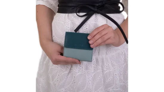 Dámska kožená peňaženka 261337 Sage/Peacock Blue - reálna veľkosť 2