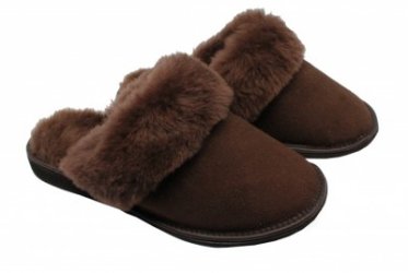 Dámské kožešinové pantofle široké Zuzana velur Dámské kožešinové pantofle široké Zuzana velur