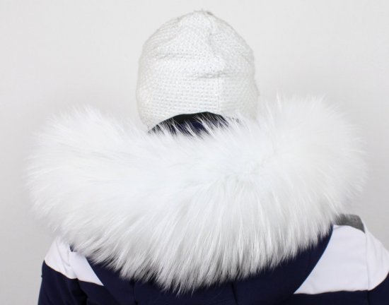 Kožušinový lem na kapucňu - golier medvedíkovec snehobiely M 142/8 (84 cm) 2