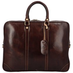 Kožená taška na notebook Fabian choco hnědá