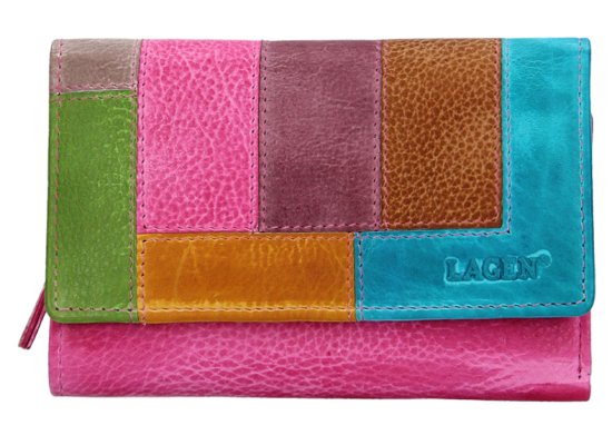 Dámská kožená peněženka LG-211/D Fuchsia MULTI