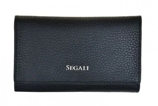 Dámska kožená peňaženka SG-27074 čierna - predný pohľad
