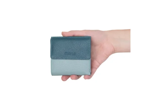 Dámska kožená peňaženka 261337 Sage/Peacock Blue - reálna veľkosť