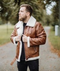 Pánska kožušinová bunda Liam - hnedá