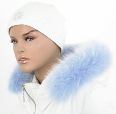 Kožešinový lem na kapuci - límec liška snowtop nebeská modř LP 1 (65 cm)