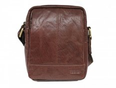 Pánská kožená taška přes rameno SG-21110 hnědá - přední pohled