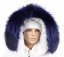 Kožušinový lem na kapucňu - golier medvedíkovec slivkovo modrý M 29/5 (65 cm) 1