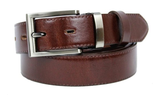 Pánský společenský kožený opasek 230-020-1 tmavě hnědý
