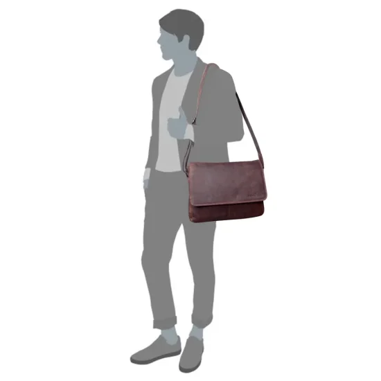 Kožená taška přes rameno UNI Falco hnědá