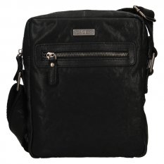 Pánská kožená taška přes rameno BLC/24428/21 černá