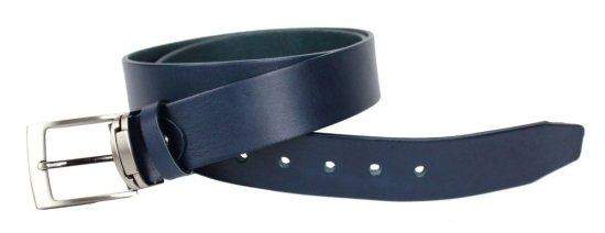 Pánský kožený opasek 234-PR56 modrý 3 Pánský kožený opasek 234-PR56 modrý 3