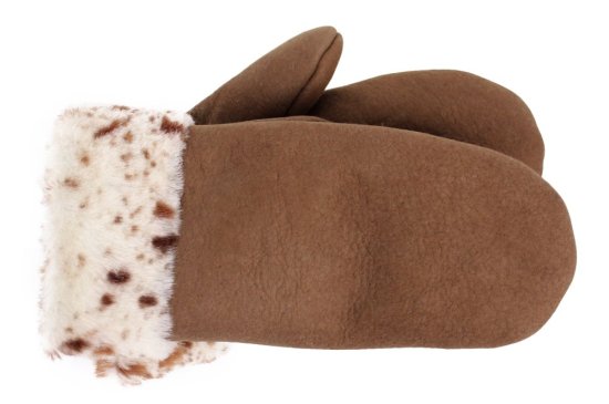 Dámske kožušinové palčiaky - béžové (camel) 1