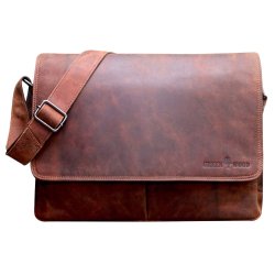 Kožená taška přes rameno UNI George hnědá melír Kožená taška přes rameno UNI George hnědá melír