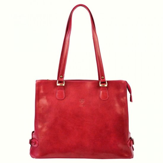 Dámska kožená kabelka PARIS červená