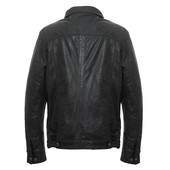Pánská kožená bunda 8051 black 2