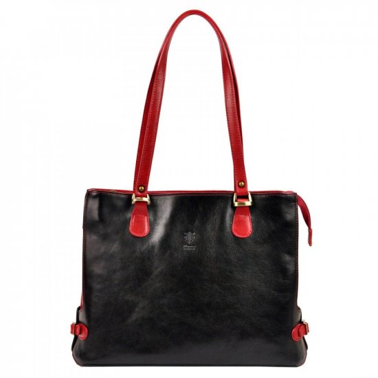 Dámská kožená kabelka PARIS černá + červená