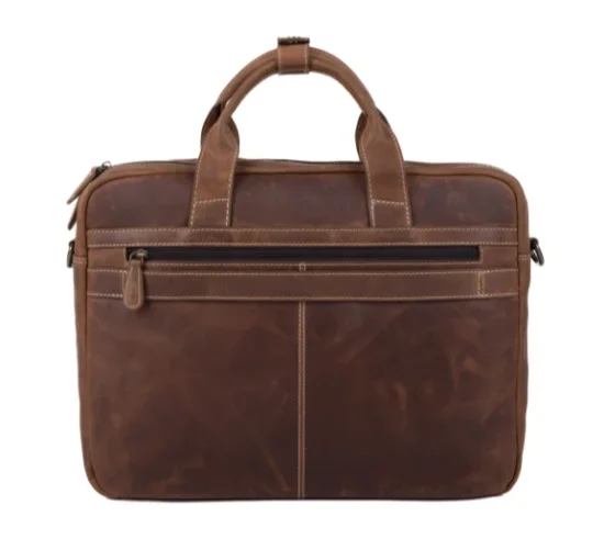 Pánská kožená business taška 27432 hnědá - zadní pohled Pánská kožená business taška 27432 hnědá - zadní pohled