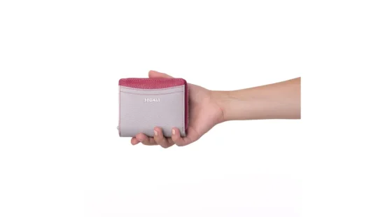 Dámská kožená peněženka SG-27544B šedá + vínová