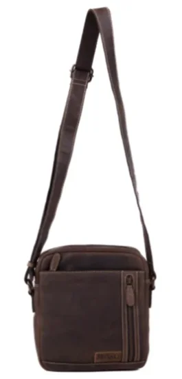 Pánská kožená taška přes rameno 23322 hnědá-tm. hnědá - nastavitelný ramenní popruh Pánská kožená taška přes rameno 23322 hnědá-tm. hnědá - nastavitelný ramenní popruh