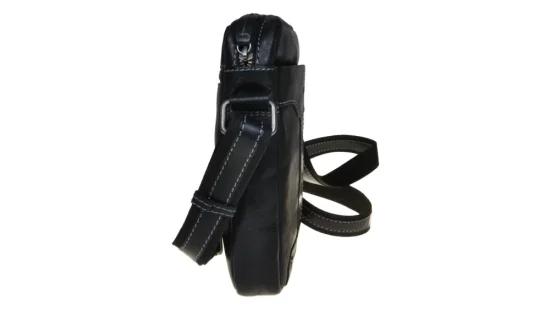 Pánska kožená taška cez rameno 225578 čierna - bočný pohľad