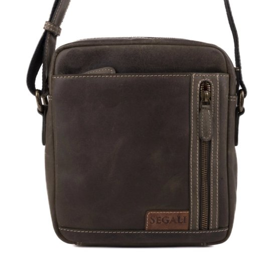 Pánská kožená taška přes rameno 23322 hnědá-zelená Pánská kožená taška přes rameno 23322 hnědá-zelená