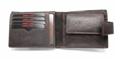 Pánská kožená peněženka V-298/T RFID hnědá 1