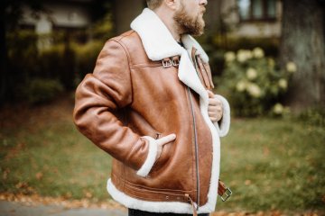 Pánská kožená bunda s kožíškem