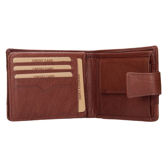 Pánská kožená peněženka s propinkou V-298 hnědá - vnitřní vybavení