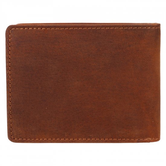 Pánská kožená peněženka 266-6535 pes - hnědá - pohled zezadu