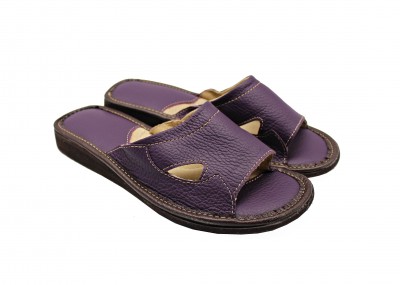 Dámské kožené pantofle Betty fialové - velikost: 39