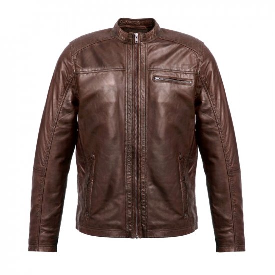 Pánska kožená bunda 5032 hnedá - veľkosť: XL