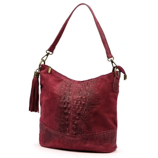 Dámska kožená kabelka Linda bordo - predná strana Dámska kožená kabelka Linda bordo - predná strana