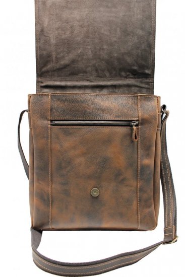 Pánska kožená taška cez rameno Scorteus 143651/2 hnedá - melír