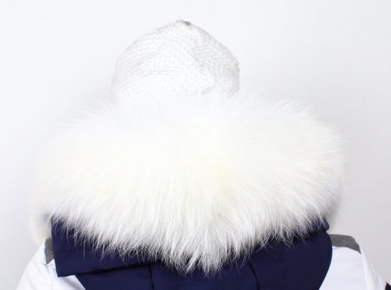 Fur trim on the hood - snow-white raccoon collar M 142/12 (61 cm) 2