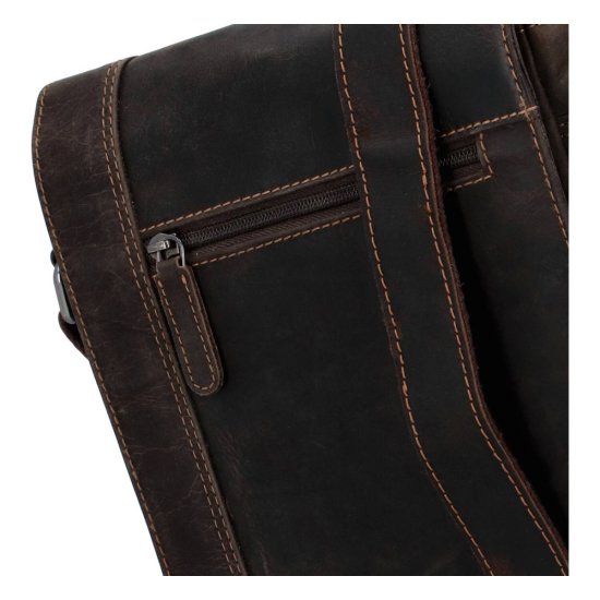 Pánská kožená taška přes rameno Gion tm. hnědá