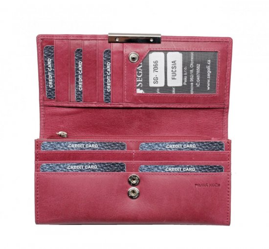 Dámská kožená peněženka SG-27066 fucsia