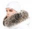 Kožušinový lem na kapucňu - golier líška snowtop čierno - béžová L 18/1 (65 cm)
