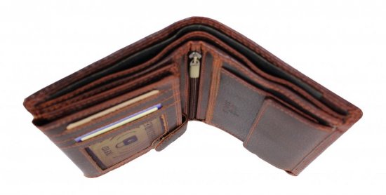 Pánska kožená peňaženka D-2306 RFID hnedá 5