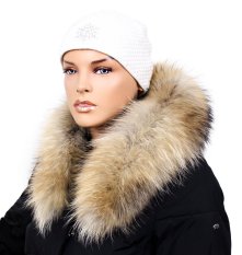Guler de blană pentru glugă – guler din blană de raton M 44/79 (75 cm)