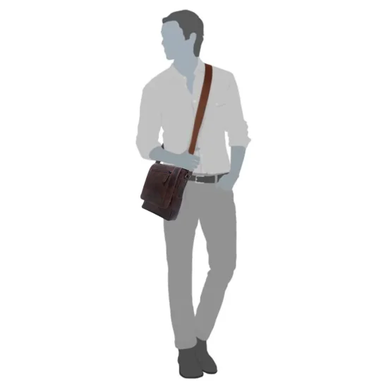 Pánská kožená taška přes rameno Gion hnědá melír