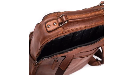 Kožený batoh UNISEX 229411 koňak - polstrovaná kapsa na notebook