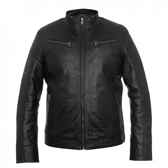 Pánská kožená bunda 8066 černá - velikost: M