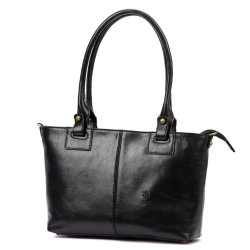 Dámska kožená kabelka Angelika čierna