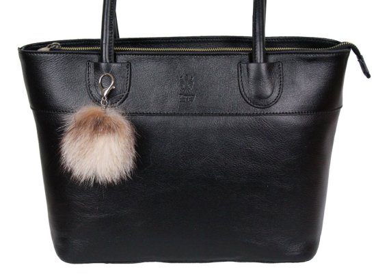 Kožešinový přívěsek ke kabelce liška bluefrost crystal větší 1