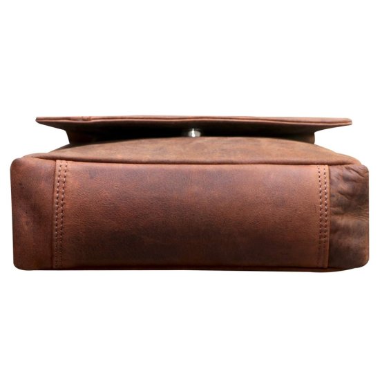 Pánská kožená taška přes rameno Gion hnědá melír - spodní část