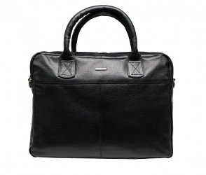 Pánská kožená taška na notebook SG-27015 černá - přední pohled